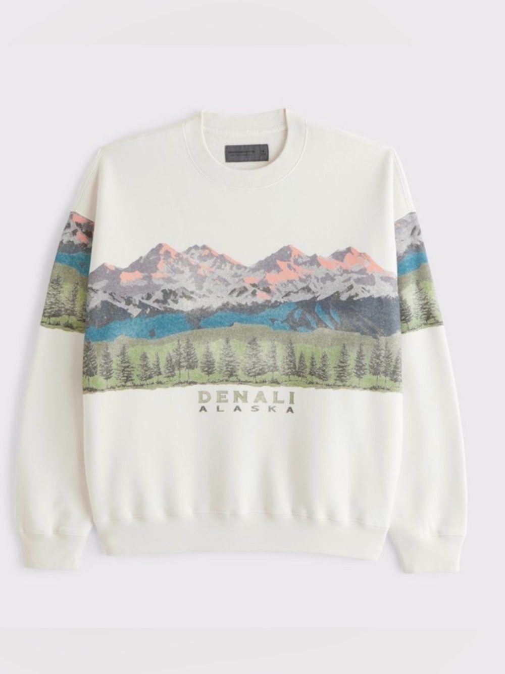 Abercrombie & Fitch Soft A&F Denali Alaska Mountain Graphic Sweatshirt